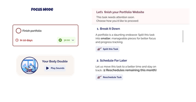 illustration of the features of LazyLeap App showcasing how the User interface changes when the user cames back after a while, suggesting new tasks, start over again and more.