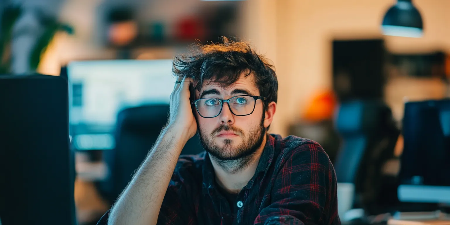 a confused dev looking at a computer screen